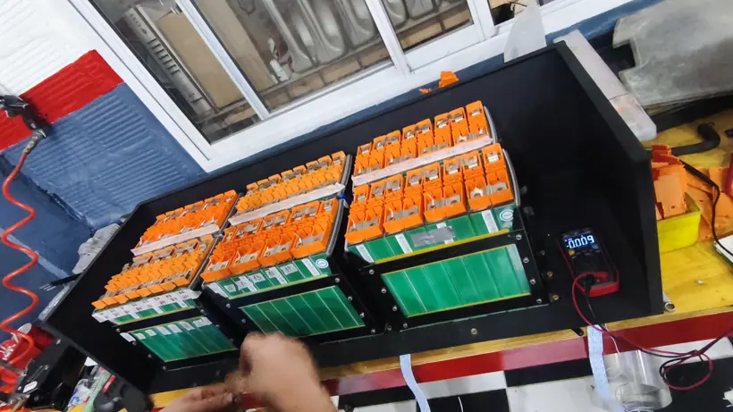 Módulos con separadores metidos en la caja